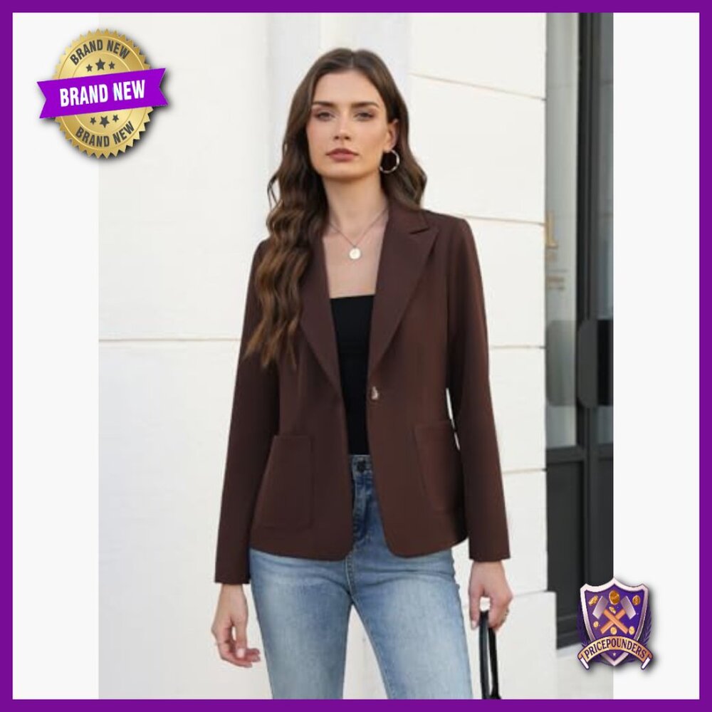 Long Sleeve Solid Blazer Regular Fit Polyester Sp… - image 4